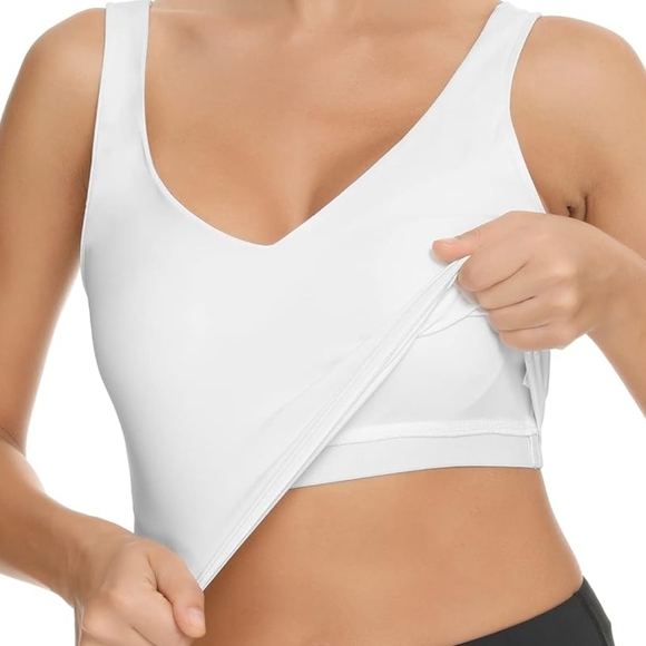 Crop Tank Push Up Removable Padding Sports Bra - Picture 1 of 12
